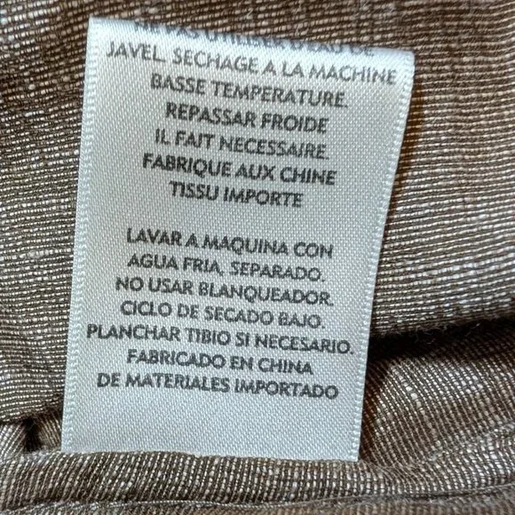 Eileen Fisher Lagenlook Linen Silk Mandarin Collar Tunic Shirt Womens Large - Picture 4 of 9